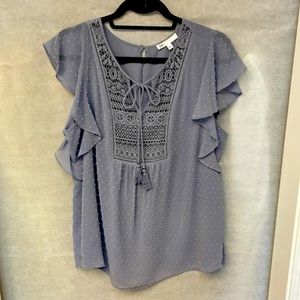 Super cute top with lace front